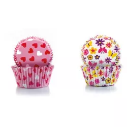 Papierförmchen - Herzen und Blumen 2 x 50 Stück