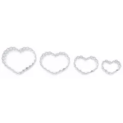 Herzförmige Ausstechformen mit Zähnchen, 4 Stück