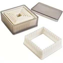 Nylon-Ausstechformen quadrat Wellen Set – 9 Stück