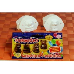 Backformen für Plätzchen 3D Bärchen und Katze