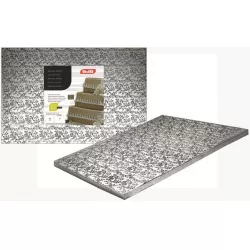 Quadratische Kuchendeckchen, silber, 25x25 cm