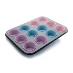 Backform für 12 Muffins 39x27cm + 12 Muffinförmchen