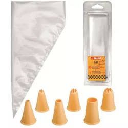 Set Kuchenspritztüten 10 Stück + Deko-Spitzen 6 Stück
