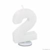 Stumpen in Form der Zahl 2 - Mini, weiß