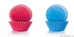 Papier-Muffins blaugrau und rosa