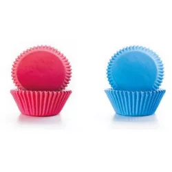 Papier-Muffins blaugrau und rosa