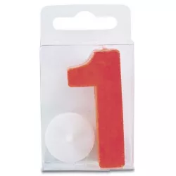 Stumpen in Form der Zahl 1 - Mini, rot