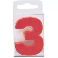 Licht in Form der Ziffer 3 – Mini, rot