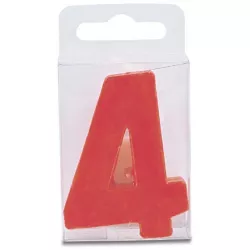 Stumpen in Form der Ziffer 4 - Mini, rot