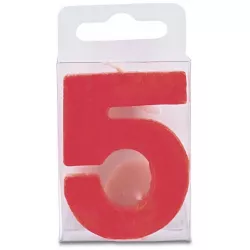Stumpen in Form der Zahl 5 - Mini, rot