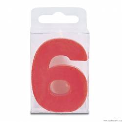 Licht in Form der Ziffer 6 - Mini, rot