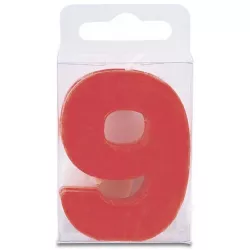 Stumpen in Form der Zahl 9 - Mini, rot