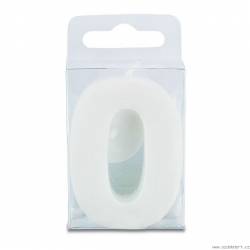 Stumpen in Form der Zahl 0 - Mini, weiß