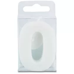 Stumpen in Form der Zahl 0 - Mini, weiß