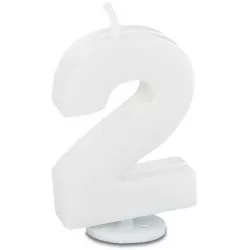 Stumpen in Form der Zahl 2 - Mini, weiß
