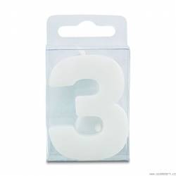 Säule in der Form der Zahl 3 - Mini, weiß