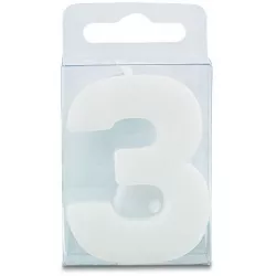 Säule in der Form der Zahl 3 - Mini, weiß