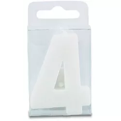 Stumpen in Form der Zahl 4 - Mini, weiß