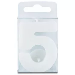 Schnitzkerze in Form der Zahl 5 - mini, weiß