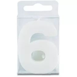 Stumpen in Form der Zahl 6 - Mini, weiß