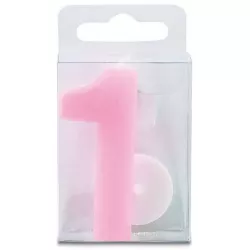Stumpen in der Form der Zahl 1 - Mini, rosa