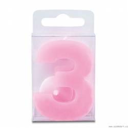 Licht in Form der Ziffer 3 - Mini, rosa