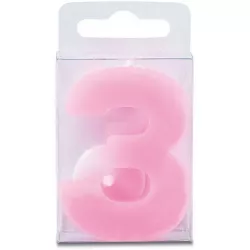 Licht in Form der Ziffer 3 - Mini, rosa