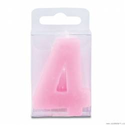 Stumpen in Form der Zahl 4 - Mini, rosa
