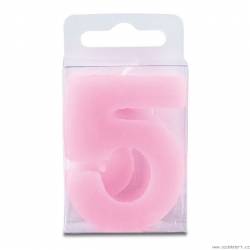 Stumpen in Form der Zahl 5 - Mini, rosa