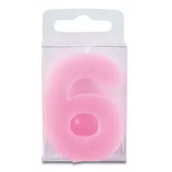 Stumpen in der Form der Zahl 6 - Mini, rosa