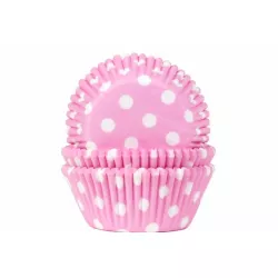 Muffinförmchen 50 Stück rosa mit weißen Punkten