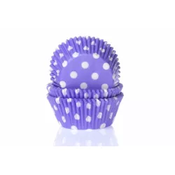 Papier-Muffinförmchen lila gepunktet 50 Stück