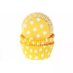 Mini-Muffinförmchen 50 Stück gelb mit Punkten