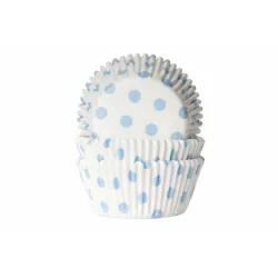Muffinförmchen, 50 Stück, hellblaue Punkte
