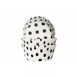 Papiertörmchen für Muffins Punkte schwarz 50 Stück