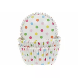 Papiertortenförmchen mit Punkten, 50 Stück