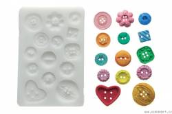 Silikonform für Fondant - Knöpfe 26 x 26 mm