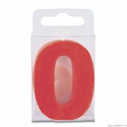 Stumpen in Form der Ziffer 0 - Mini, rot