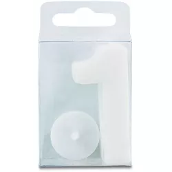 Stumpen in Form der Zahl 1 - Mini, weiß