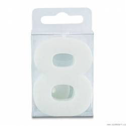 Stumpen in Form der Zahl 8 - Mini, weiß