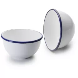 Emailutenschale EMAILBLAU-WEISS Ø 21 cm