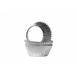 Mini-Muffinförmchen GLÄNZEND SILBER 36 Stück