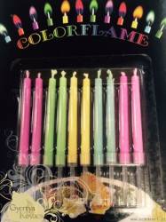 Stimmkerzen mit farbigem Flammeensatz 10 Stück