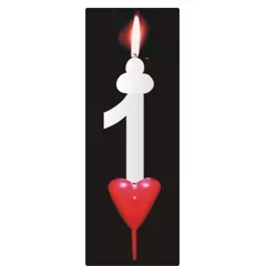 Tortenkerze mit Herzchen