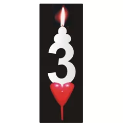 Tortenkerze mit Herzchen Nummer 3