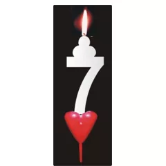 Tortkerze mit Herzchen Nummer 7