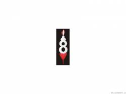 Kuchenkerze mit Herz Ziffer 8