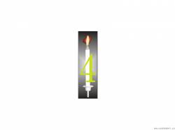 Tortenkerze reflektierendes Zahl 4