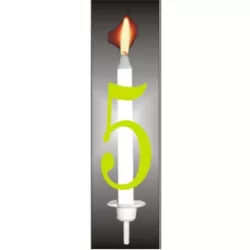 Tortenkerze reflektierendes Zahl 5
