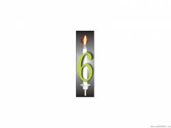 Tortenkerze reflektierende Nummer 6